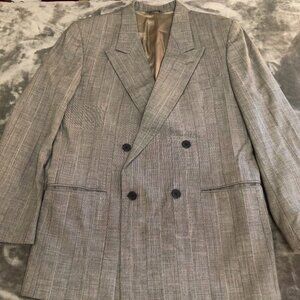 Givenchy Monsieur Men’s 52R Gray Linen/Wool Blazer-Luxury Tailored Fit, Paris/NY